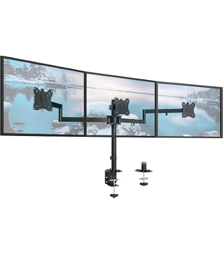 Amazon.co.jp: PC モニターアーム 3画面 17-27インチ 耐荷重各7kg
